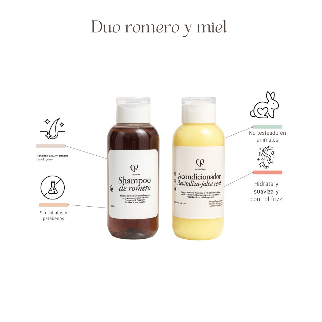 Dúo nutricion romero y miel 🍯 (CABELLO FINO y graso)