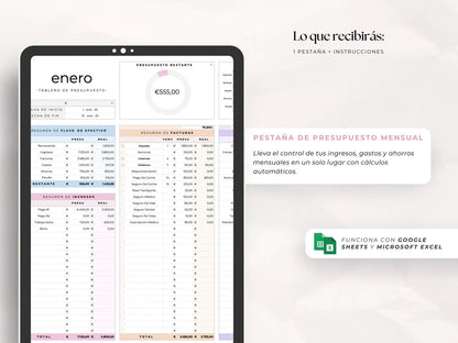 registros de gastos, ingresos y ahorro con graficos