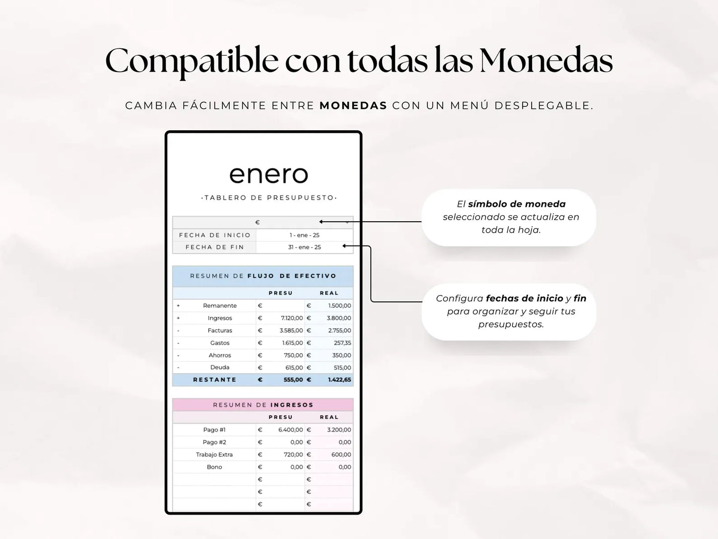 registros de gastos, ingresos y ahorro con graficos