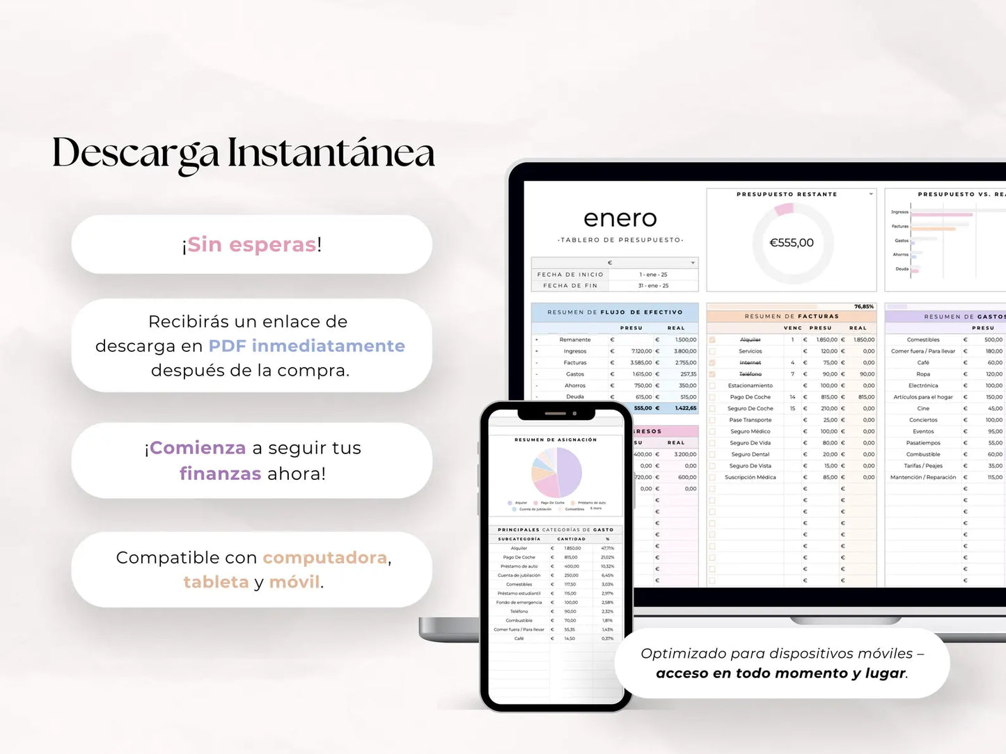 registros de gastos, ingresos y ahorro con graficos