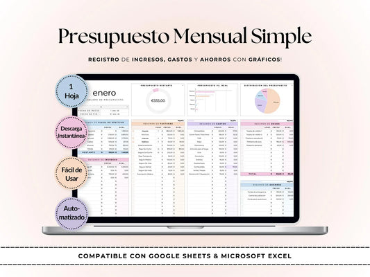 registros de gastos, ingresos y ahorro con graficos